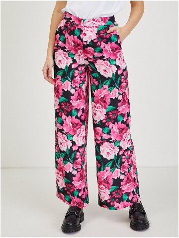 Růžové dámské květované kalhoty ORSAY