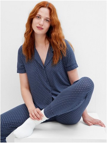 Tmavě modrá dámská vzorovaná pyžamová halenka GAP