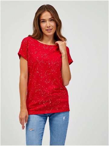 Červené dámské vzorované tričko SAM 73 Heqa