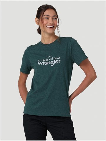 Tmavě zelené dámské žíhané tričko Wrangler