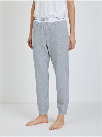 Světle šedé dámské žíhané pyžamové kalhoty Calvin Klein Underwear