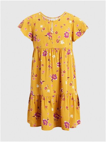 Žluté holčičí květované šaty GAP