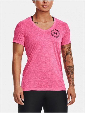 Růžové dámské tričko Under Armour Tech Twist LC Crest SSV