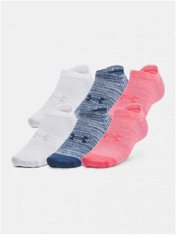 Sada šesti párů dámských ponožek v bílé modré a růžové barvě Under Armour UA Essential No Show 6pk