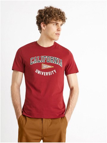 Červené pánské tričko Celio California