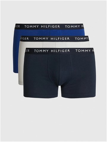 Sada tří pánských boxerek v bílé a modré barvě Tommy Hilfiger Underwear