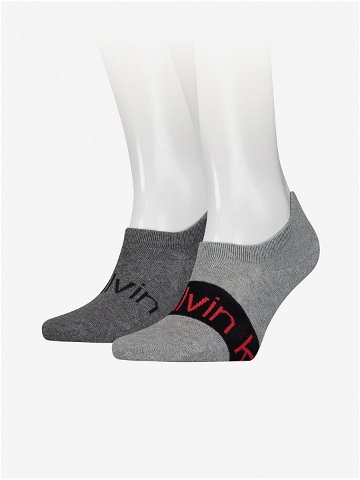 Sada dvou párů šedých pánských ponožek Calvin Klein Underwear