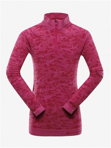 Tmavě růžové holčičí vzorované funkční tričko ALPINE PRO Lubino