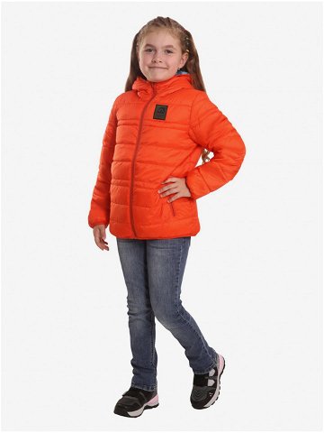 Modro-oranžová dětská oboustranná prošívaná bunda hi-therm ALPINE PRO Michro