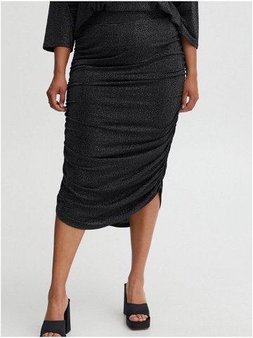 Černá dámská pouzdrová sukně s metalickými vlákny Fransa