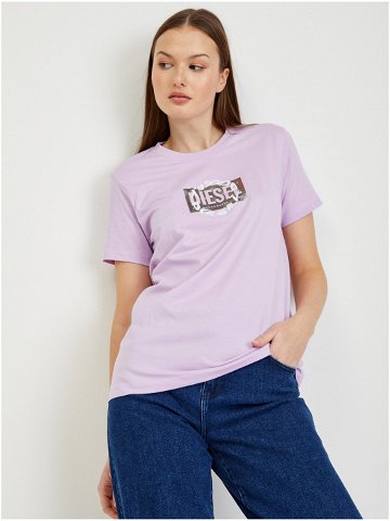 Světle fialové dámské tričko Diesel Sily