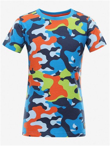 Oranžovo-modré dětské vzorované tričko NAX KOSTO