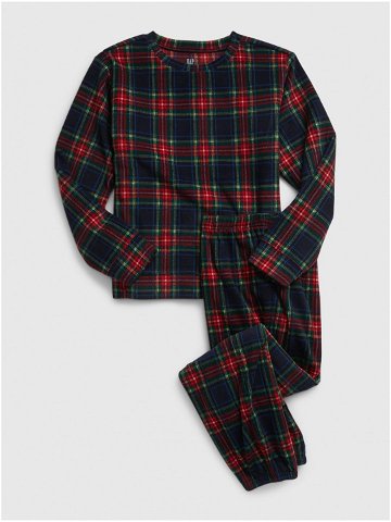 Černo-červené dětské kostkované pyžamo GAP