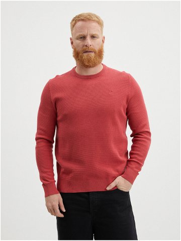 Červený pánský basic svetr LERROS
