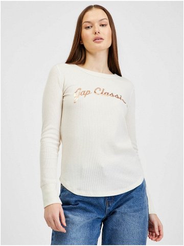 Krémové dámské tričko s nápisem GAP Classic