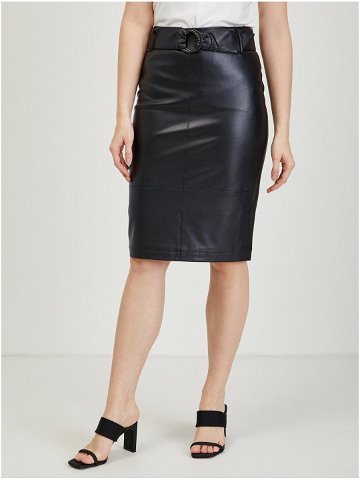 Černá dámská pouzdrová koženková sukně ORSAY