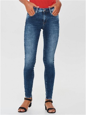 Modré skinny fit džíny s potrhaným efektem ONLY