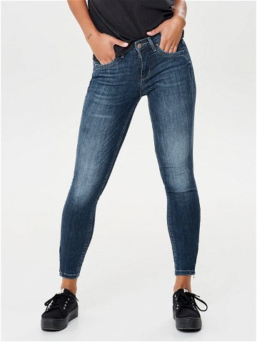 Modré skinny džíny se zipy na nohavicích ONLY