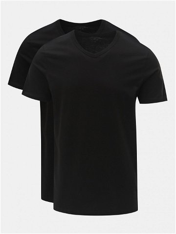 Sada dvou černých basic triček s véčkovým výstřihem Jack & Jones