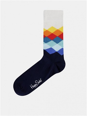 Tmavě modré vzorované ponožky Happy Socks
