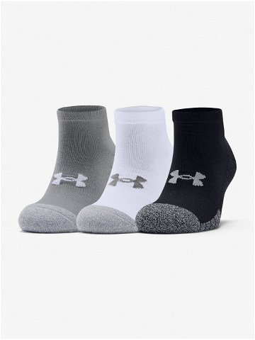Sada tří párů unisex ponožek v šedé bílé a černé barvě Under Armour