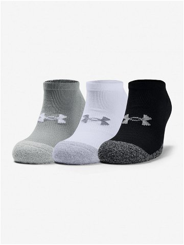 Sada tří párů ponožek v šedé černé a bílé barvě Heatgear Under Armour