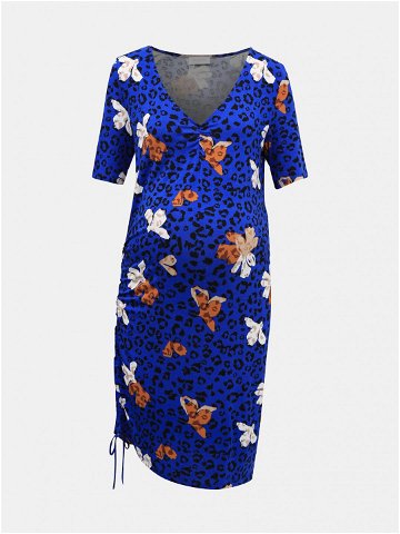 Tmavě modré těhotenské šaty s leopardím vzorem Mama licious Cilja