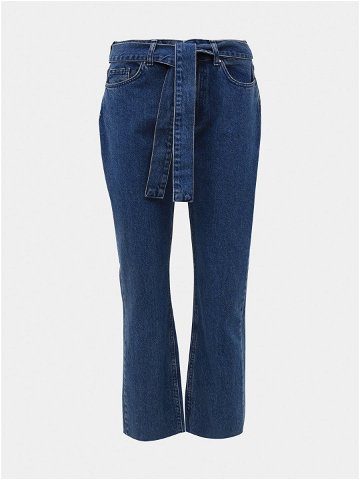 Modré zkrácené straight fit džíny M & Co