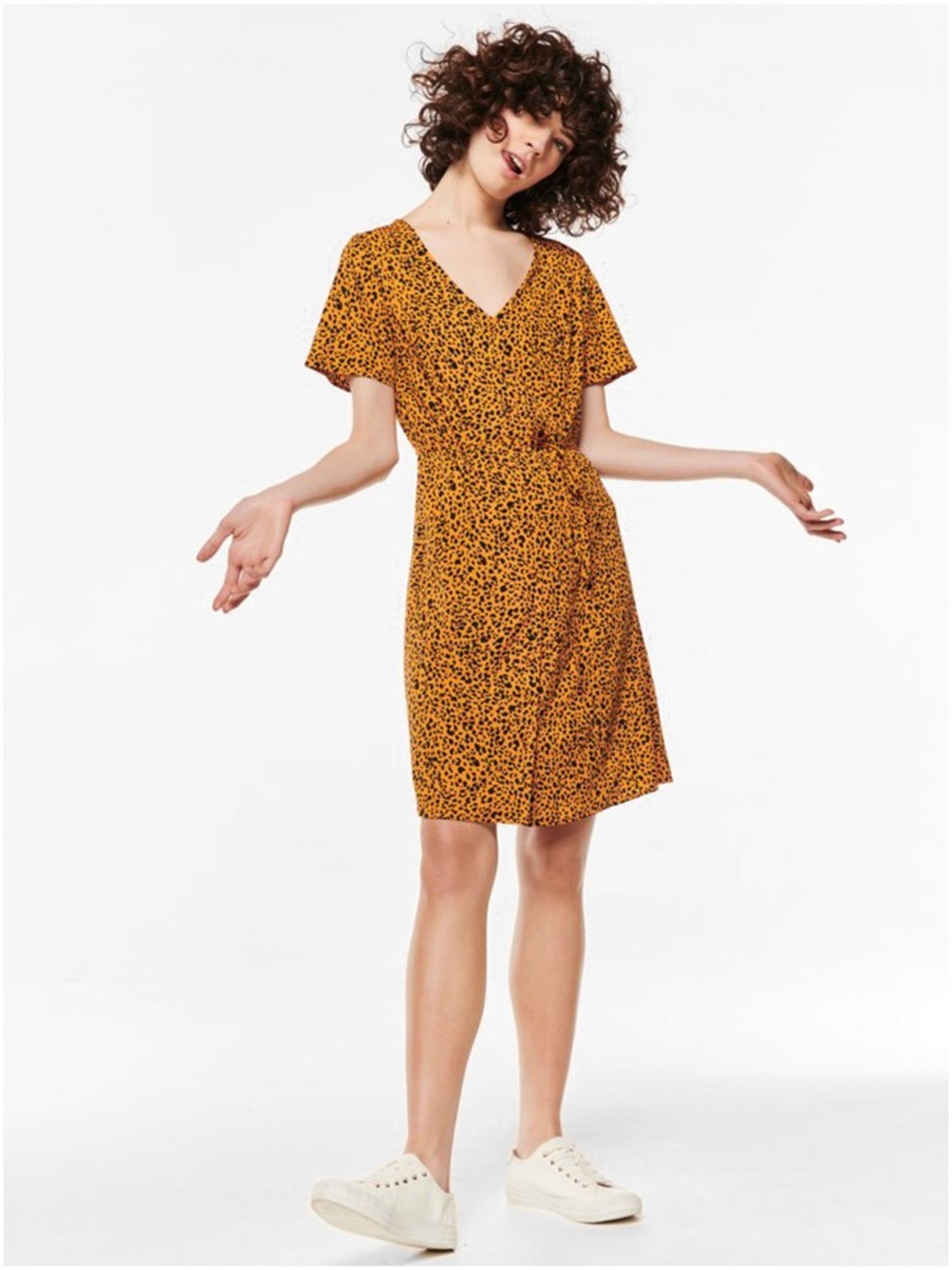 Oranžové šaty s leopardím vzorem M & Co