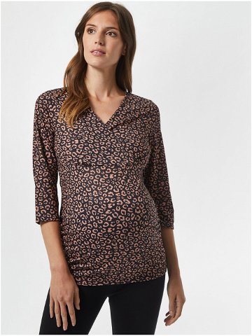 Hnědé vzorované těhotenské tričko Dorothy Perkins Maternity