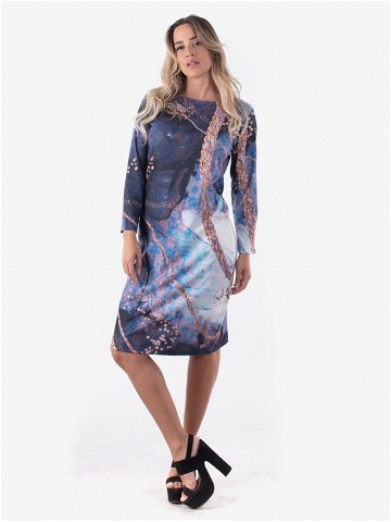 Modré šaty s abstraktním vzorem Culito from Spain Crepúsculo & Mar