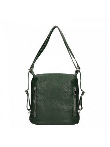 Dámská kožená batůžko kabelka Italia Maura – tmavě zelená