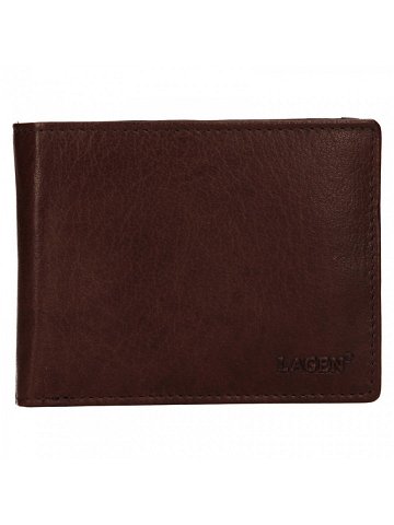 Pánská kožená peněženka Lagen Alexej – tmavě hnědá