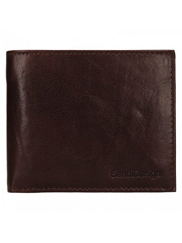 Pánská kožená peněženka SendiDesign Bredly – tmavě hnědá