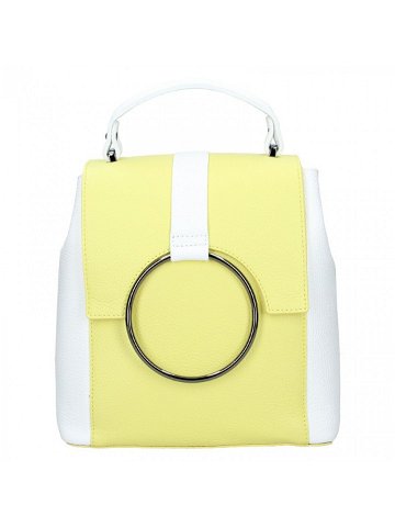 Dámský kožený batoh Vera Pelle Cecilie – žluto-bílá