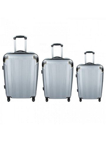 Sada 3 cestovních kufrů Madisson Michaela S M L – stříbrná