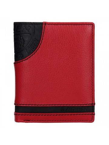Pánská kožená peněženka Lagen Brandon – černo-červená