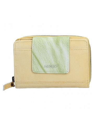 Dámská kožená peněženka Lagen Agáta – žluto-zelená