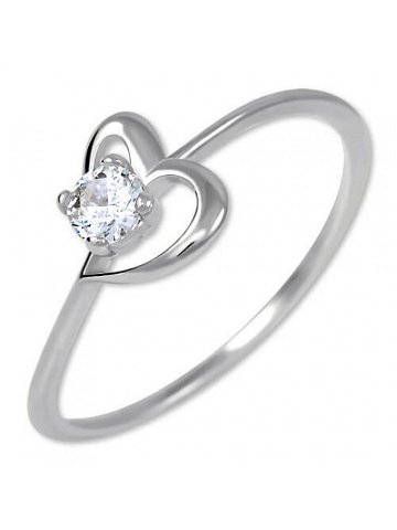 Brilio Silver Stříbrný zásnubní prsten s krystalem Srdce 426 001 00535 04 53 mm