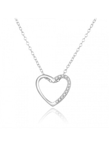 Beneto Romantický stříbrný náhrdelník se zirkony AGS1109 47L řetízek přívěsek