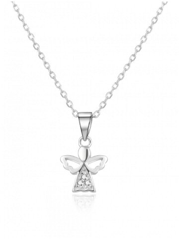 Beneto Stříbrný náhrdelník se zirkony Andělíček AGS664 47L řetízek přívěsek