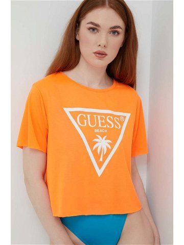 Tričko Guess oranžová barva