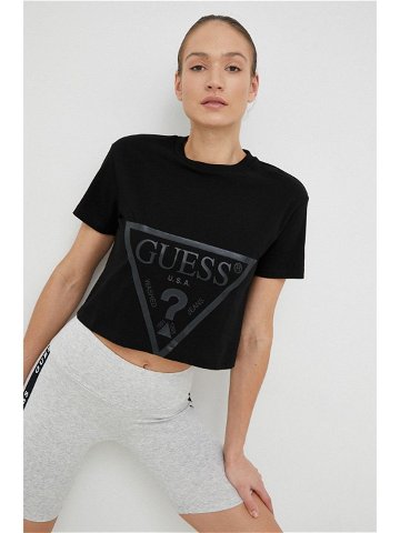 Bavlněné tričko Guess ADELE černá barva V2YI06 K8HM0