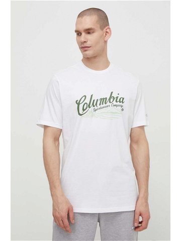 Bavlněné tričko Columbia Rockaway River bílá barva 2022181