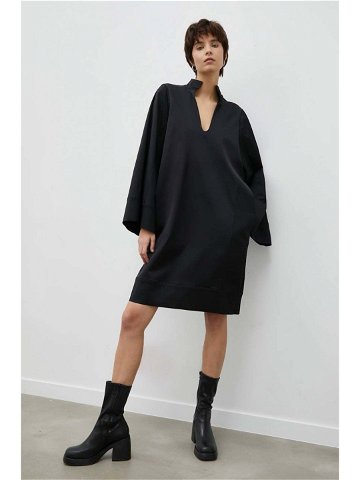 Vlněné šaty By Malene Birger černá barva mini oversize