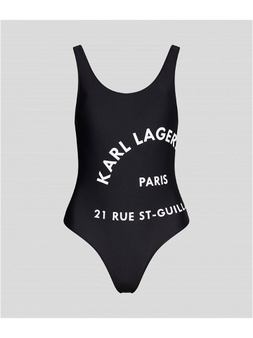 Plavky karl lagerfeld logo print swimsuit černá xs