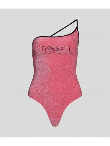 Plavky karl lagerfeld ikonik 2 0 lurex swimsuit růžová s