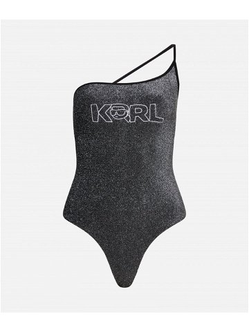 Plavky karl lagerfeld ikonik 2 0 lurex swimsuit černá xs