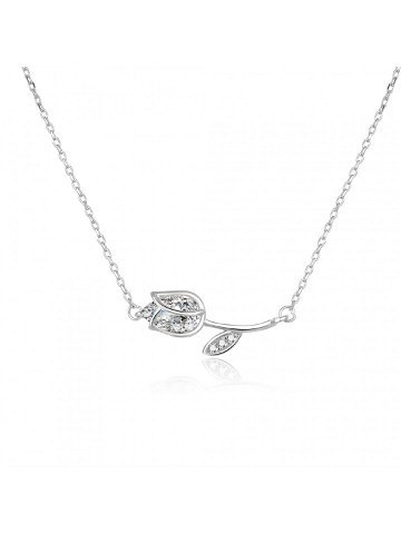 Beneto Romantický stříbrný náhrdelník s čirými zirkony AGS486 47L