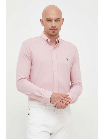 Košile Polo Ralph Lauren růžová barva regular s límečkem button-down